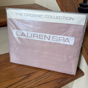 Ralph Lauren Spa Organic Cotton Conch Color Queen Flat Sheet New 1st Quality